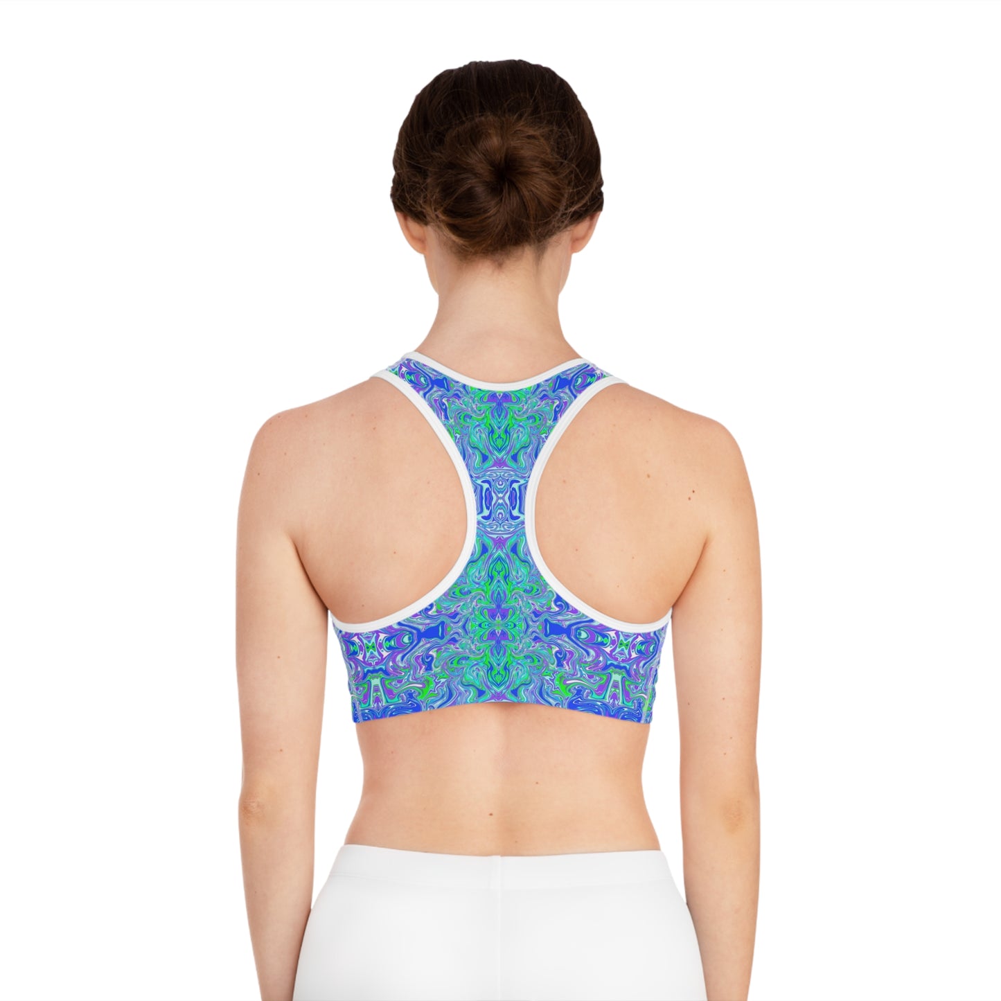 Boho Lavender Garden Sports Bra