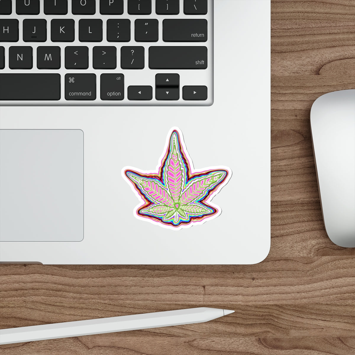 Colorful Cannabis Leaf Die Cut Sticker