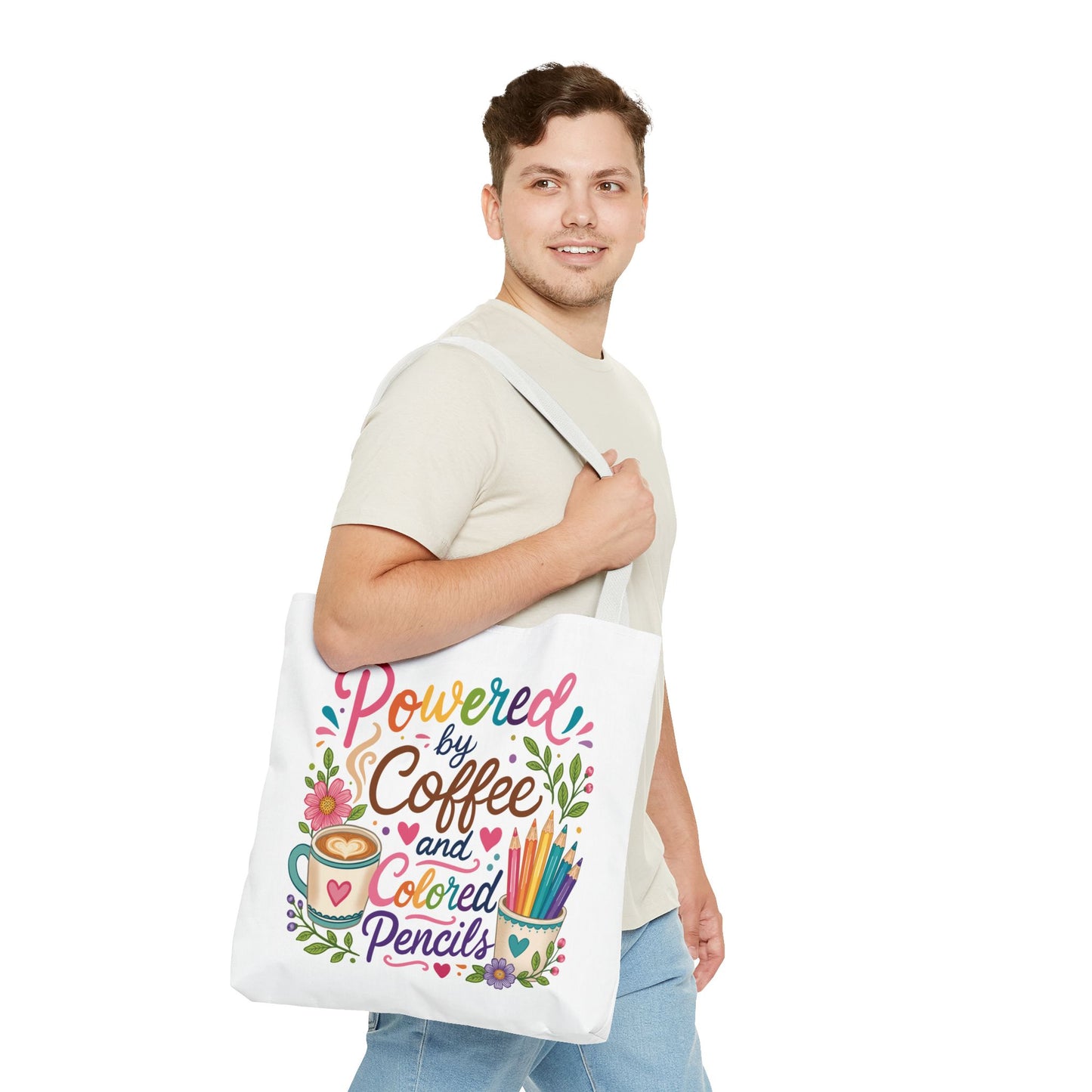 Powered by Coffee & Colored Pencils Tote Bag