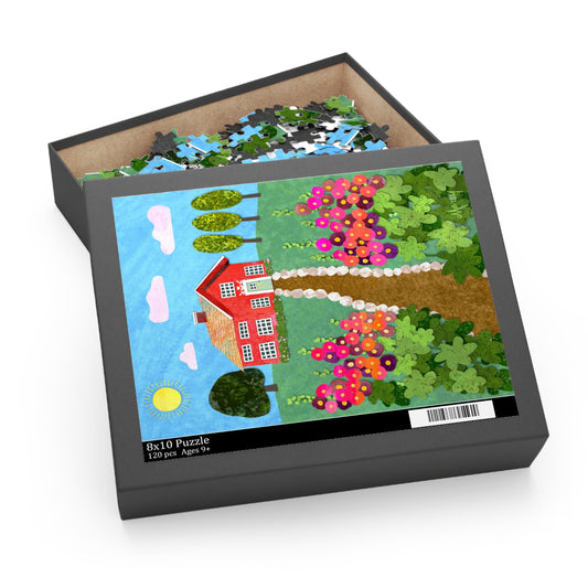 Red Swedish House (Falourod Stuga) Puzzle (120, 252, 500-Piece)