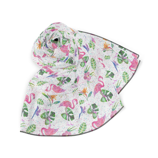 Flamingo Party Square Poly Scarf