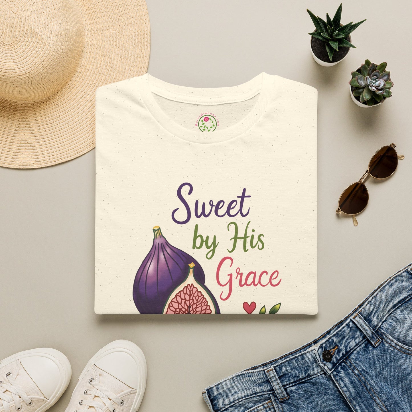 Sweet by His Grace T-Shirt — Christian Fig Illustration