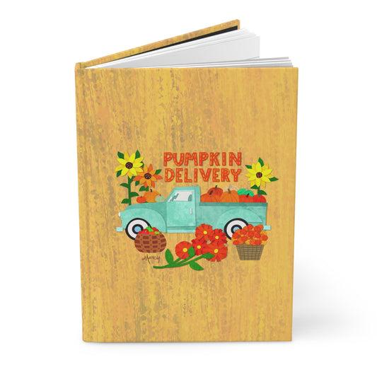 Pumpkin Delivery Collage Hardcover Journal Matte