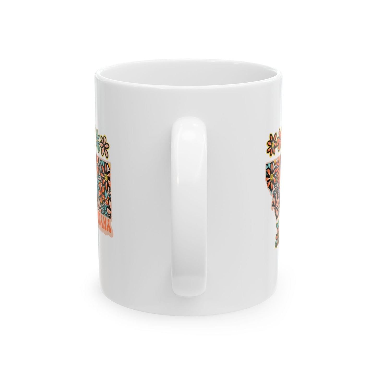 Retro 70s Flowers Montana Ceramic Mug 11 oz and 15 oz