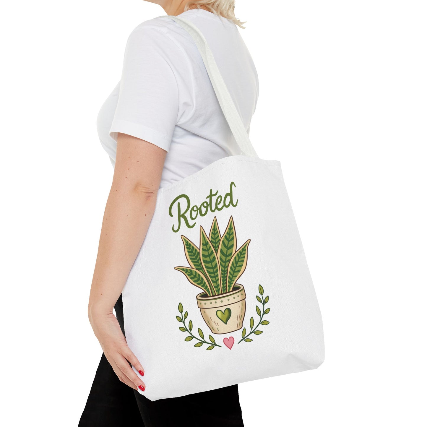 Rooted Plant Tote Bag – Cute Sansevieria Potted Plant Illustration