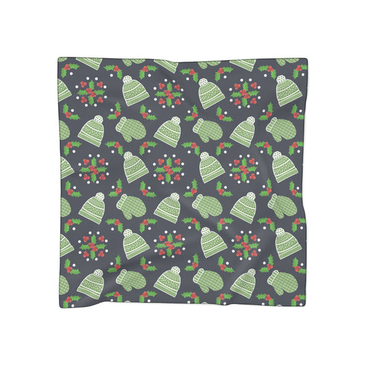 Winter Hats and Mittens Square Poly Scarf