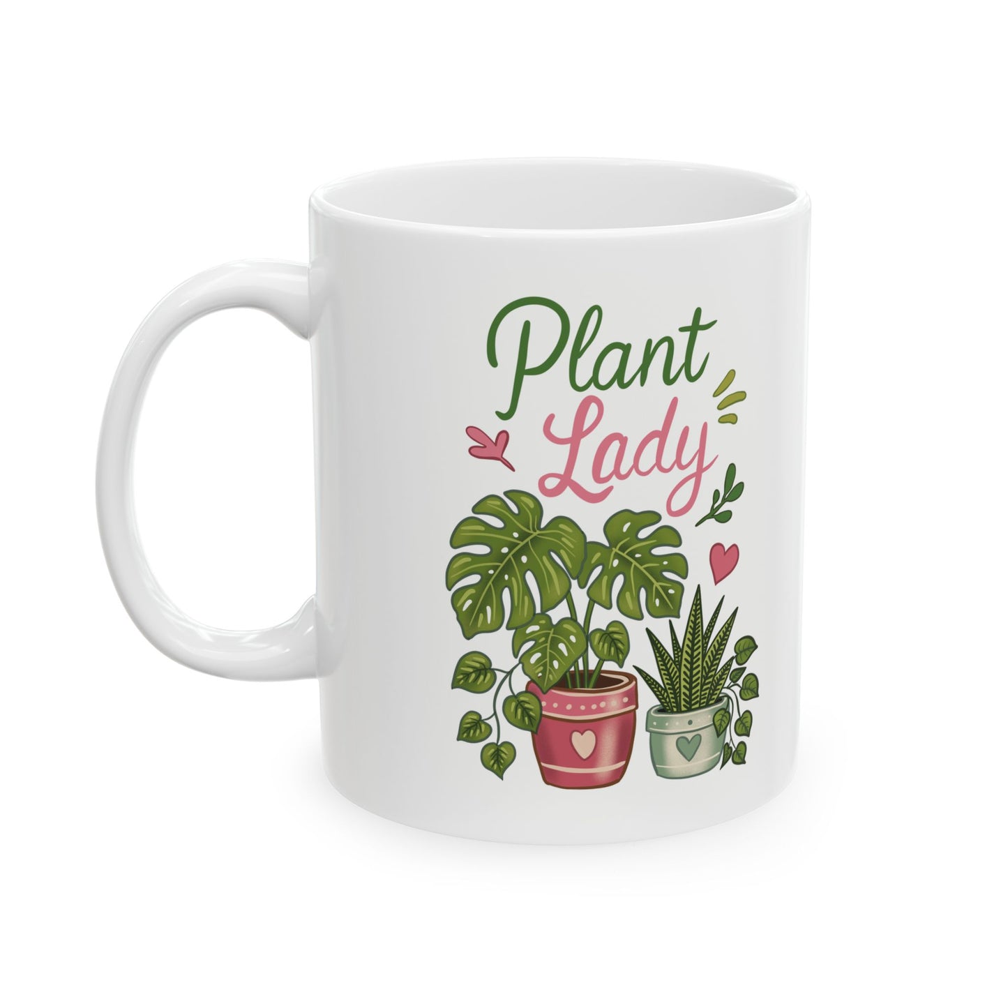 Plant Lady Ceramic Mug — Botanical Coffee Tea Cup (11oz & 15oz)