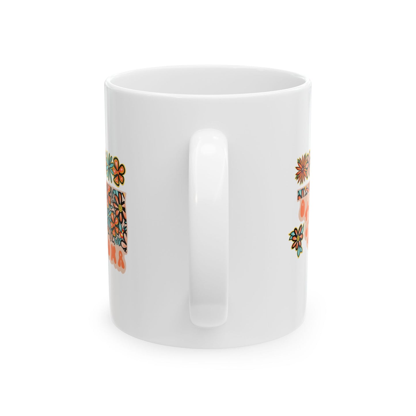 Retro 70s Flowers Oklahoma Ceramic Mug 11 oz and 15 oz