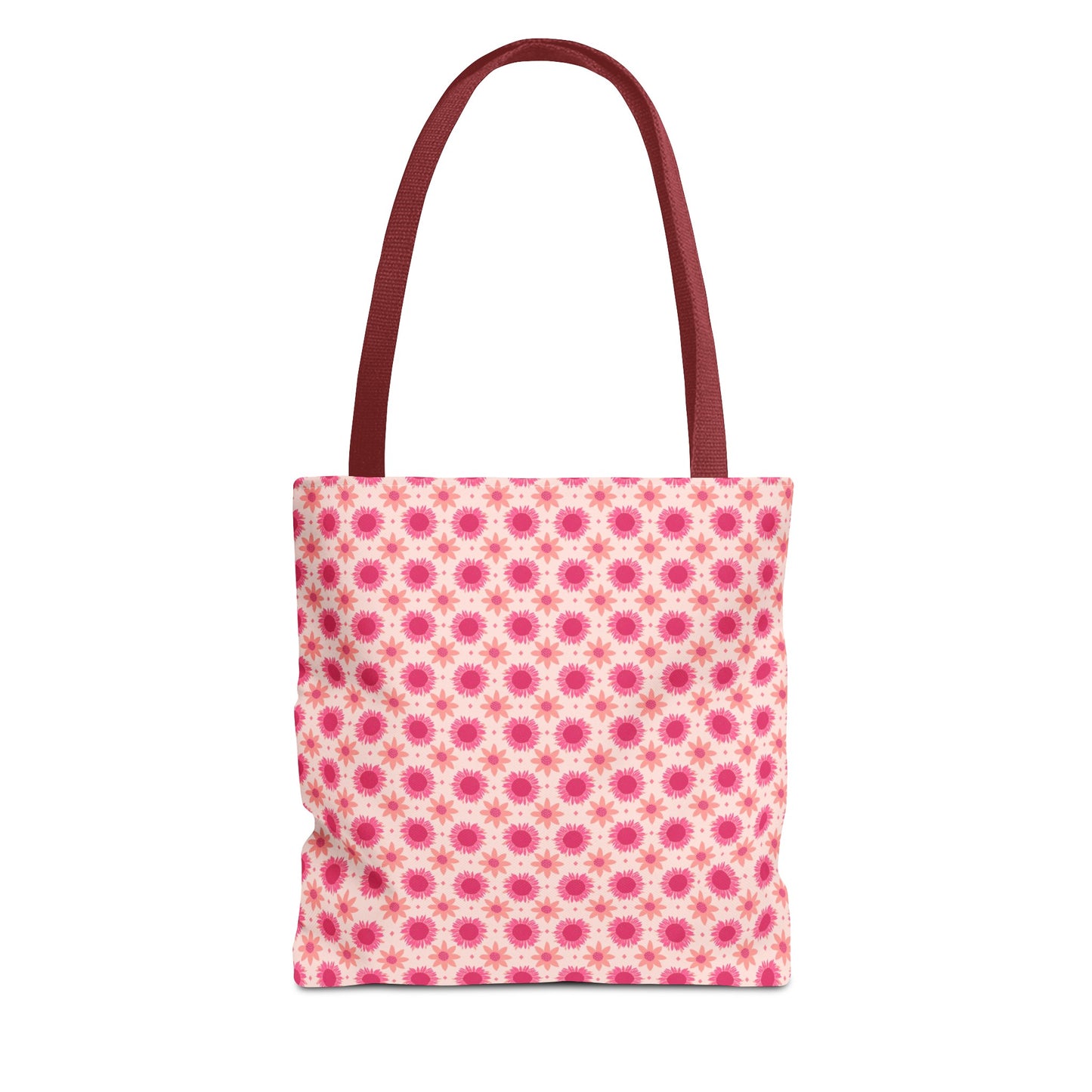 Pink Sunflowers on Pink Background Tote Bag