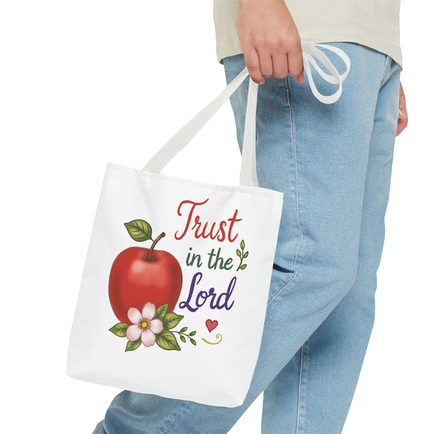 Trust in the Lord Apple Tote Bag — Faith-Based Christian Grocery & Everyday Tote