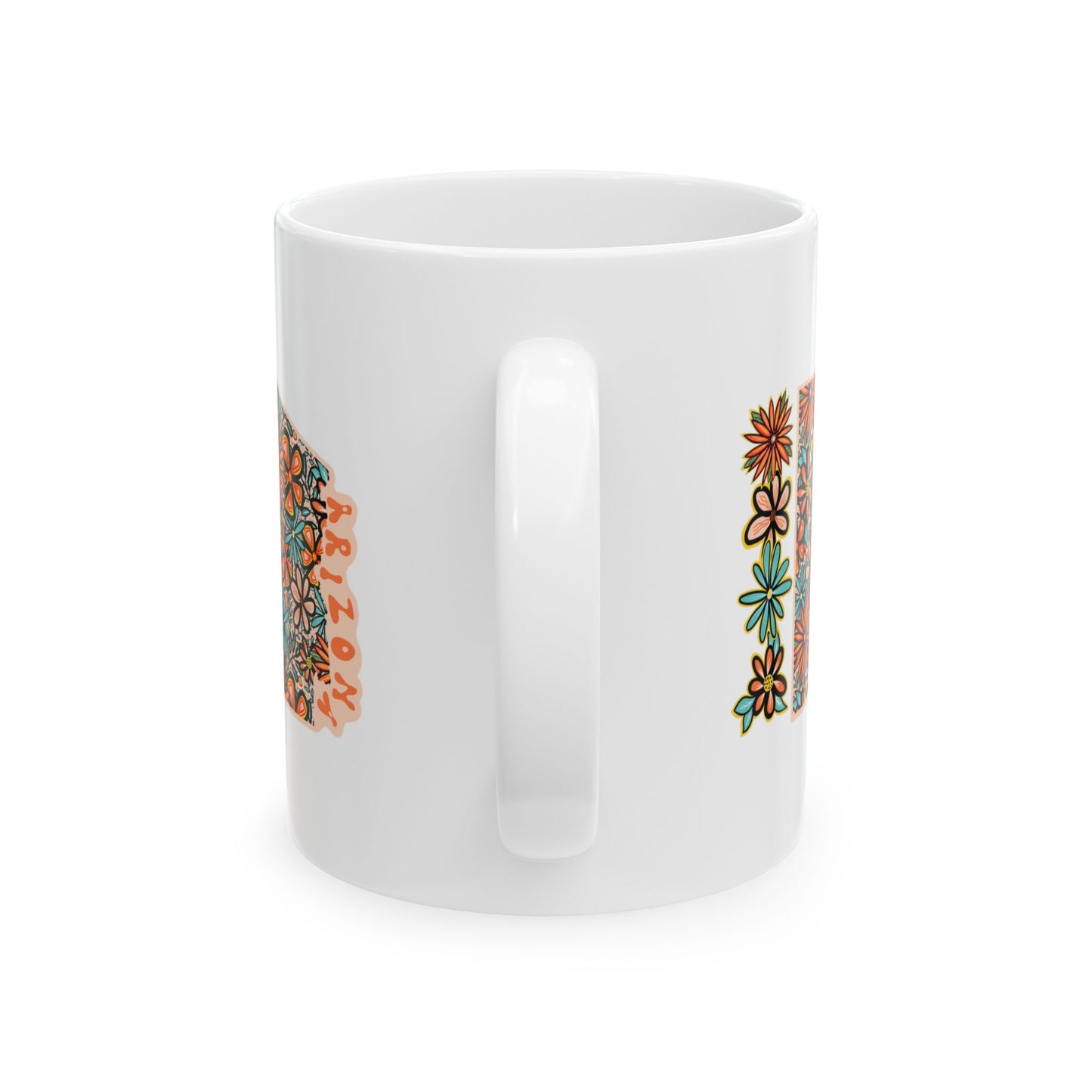 Retro 70s Flowers Arizona Ceramic Mug 11 oz and 15 oz