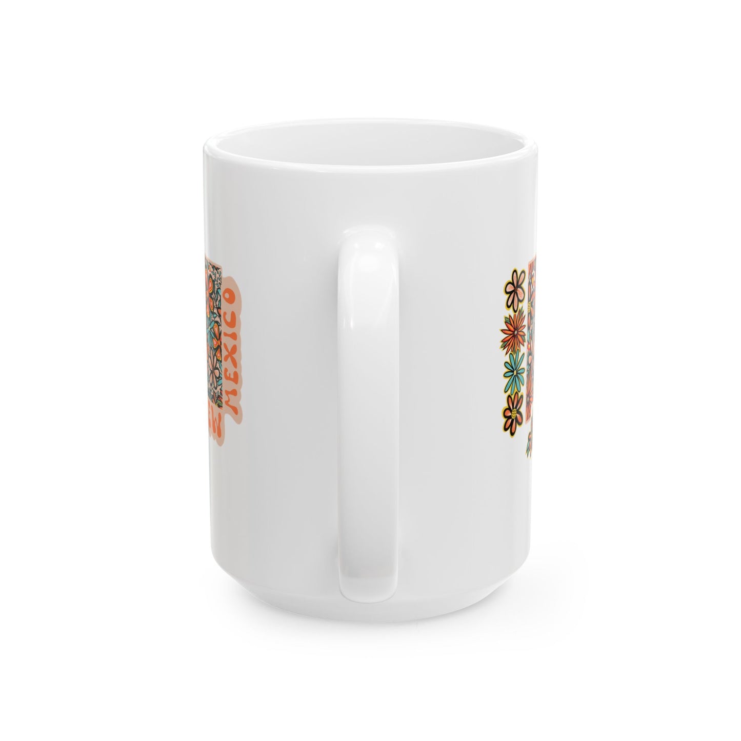 Retro 70s Flowers New Mexico Ceramic Mug 11 oz and 15 oz