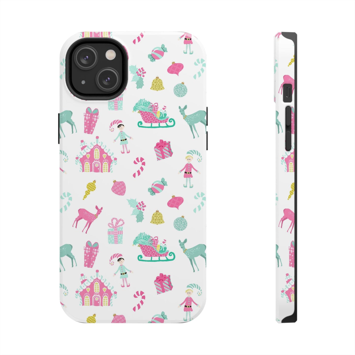 Pastel Christmas on White Tough Phone Cases