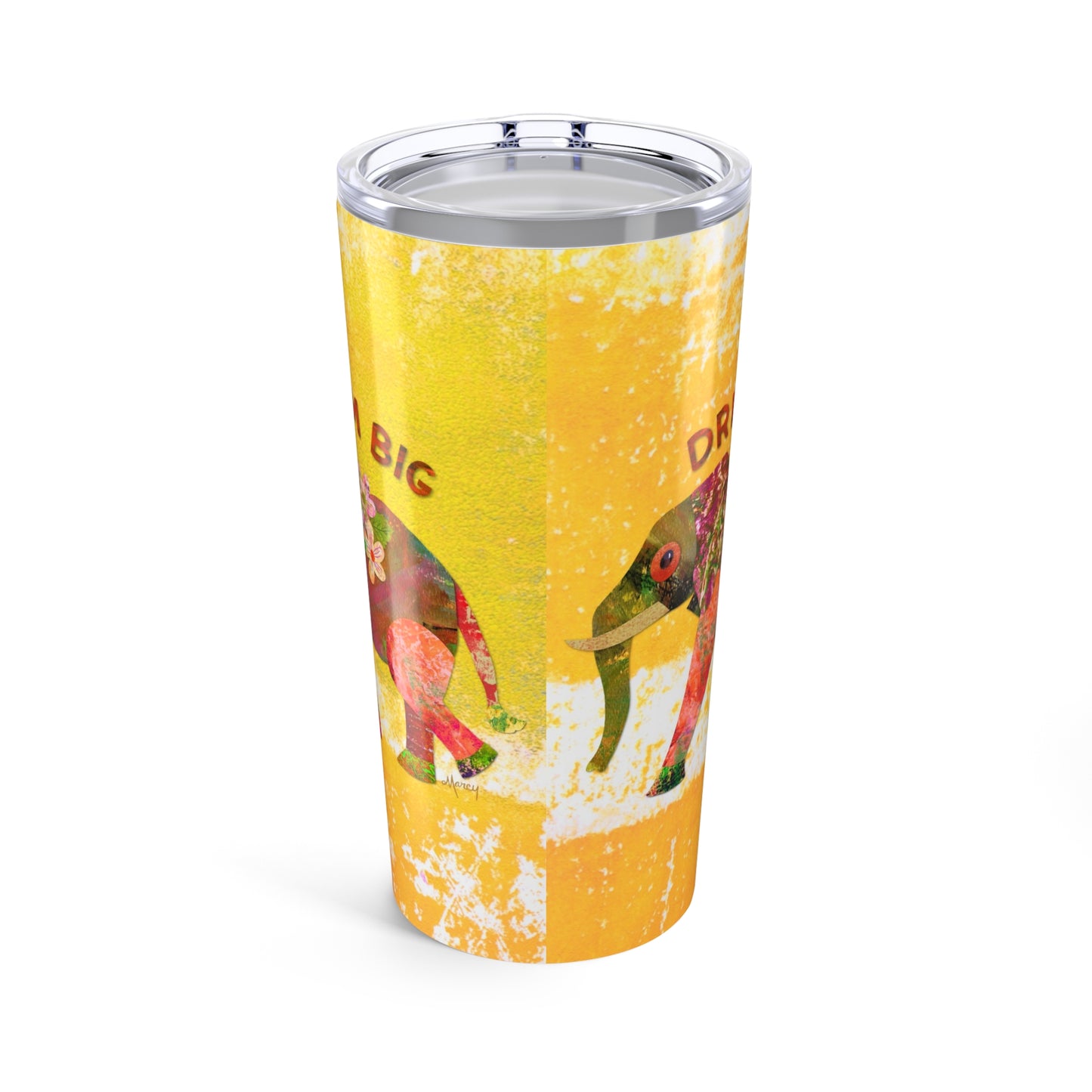Dream Big Elephant Collage Tumbler 20oz