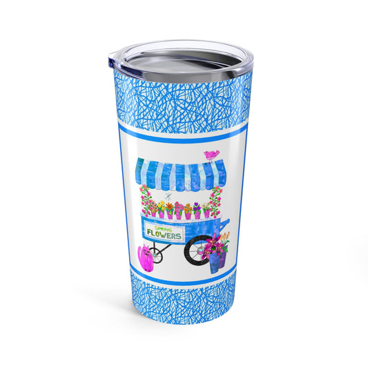 Spring Flower Cart Collage Stainless Steel Travel Mug