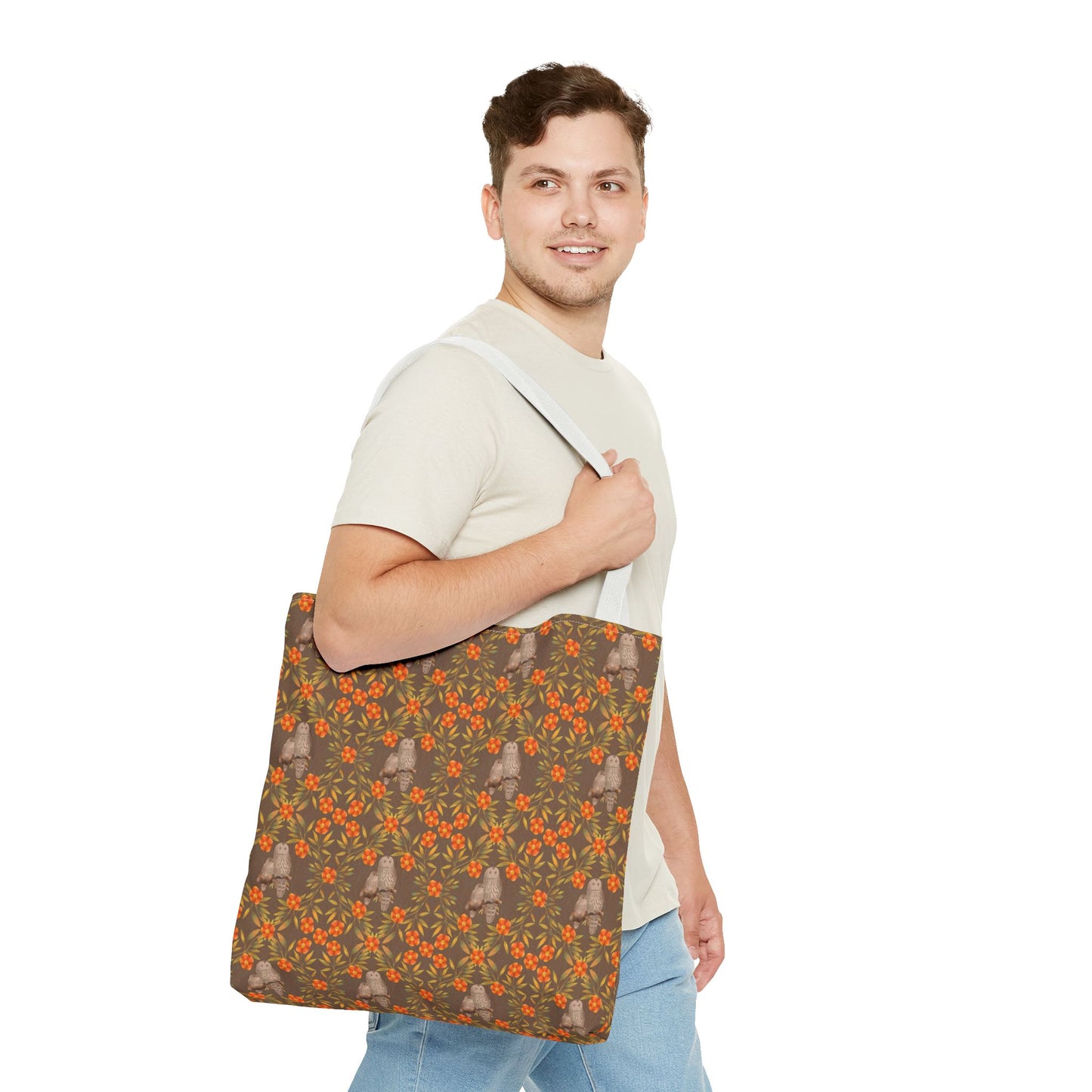 Owls and Flowering Vines Tote Bag