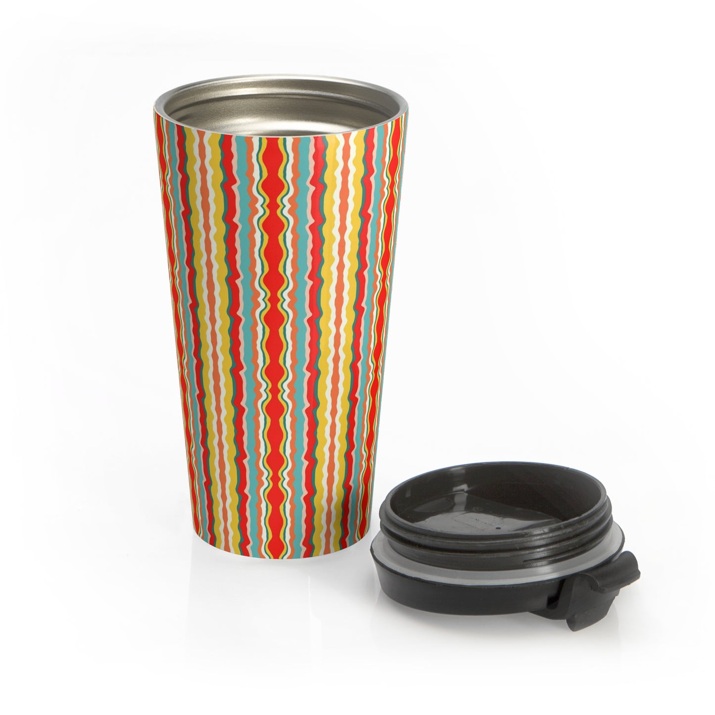 Groovy Stripes Stainless Steel Travel Mug