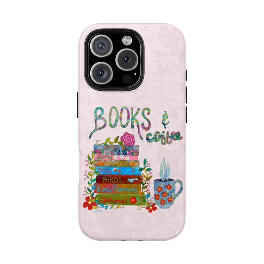 Books and Coffee Collage Tough Phone Cases
