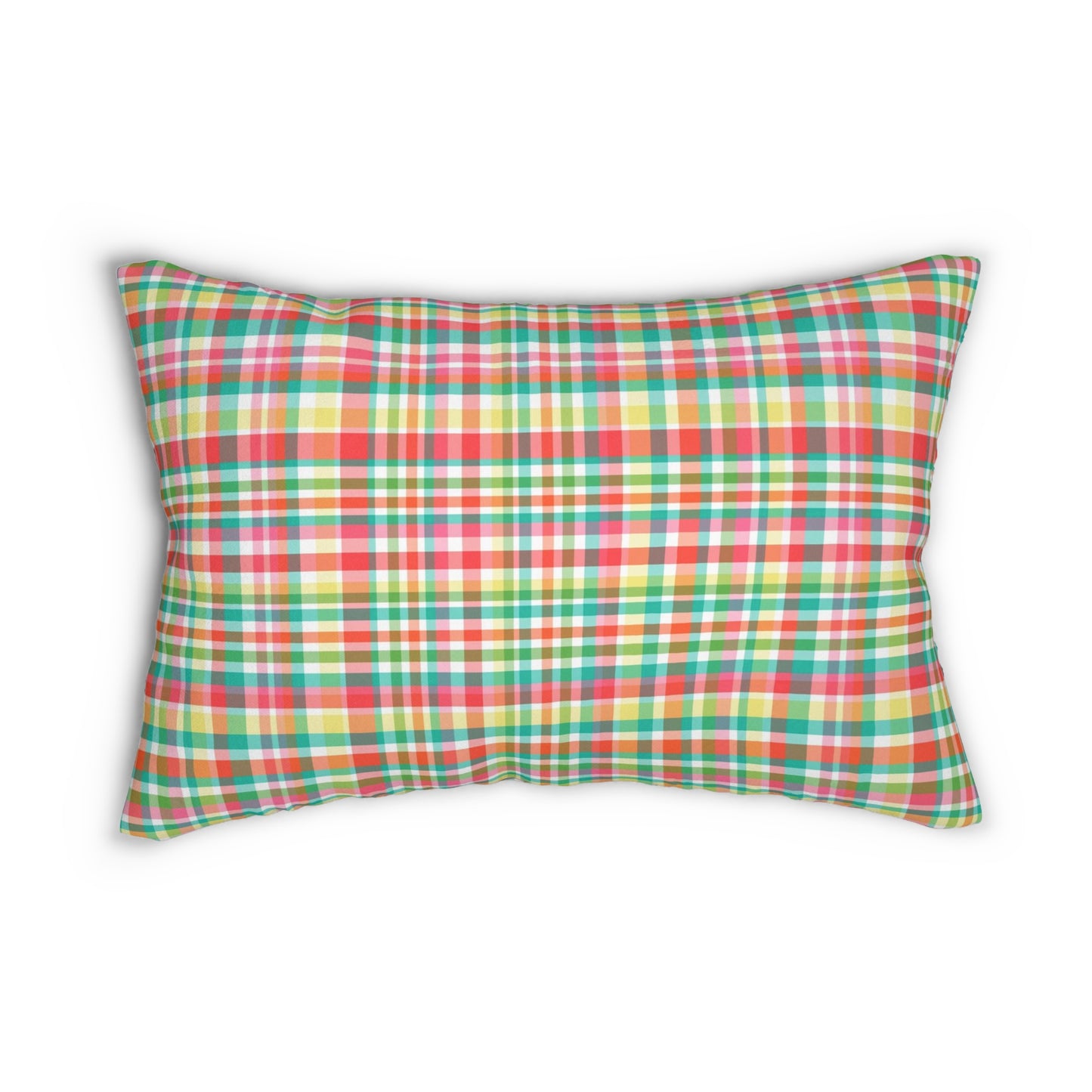 Hibiscus Garden Plaid Spun Polyester Lumbar Pillow