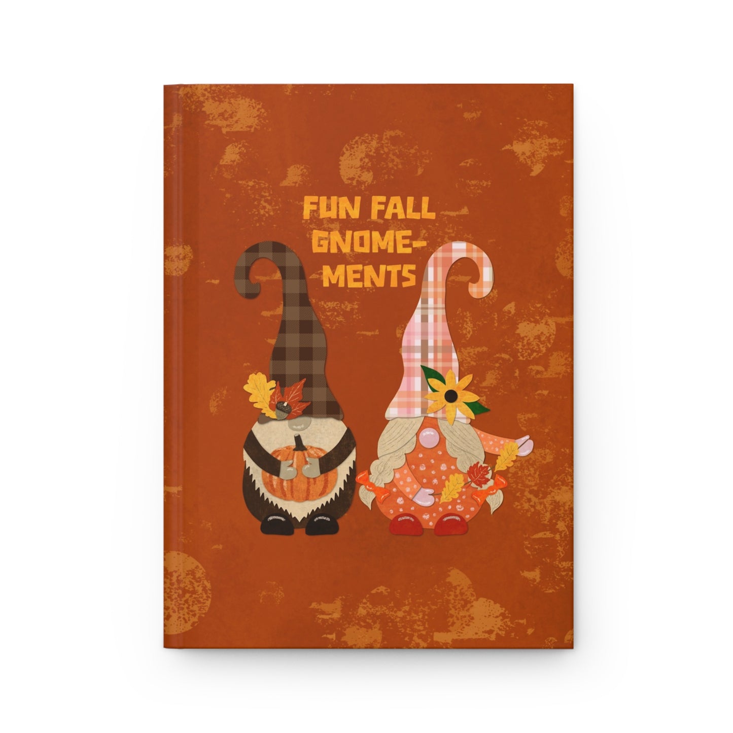 Fun Fall Gnome-ments Collage Hardcover Journal Matte