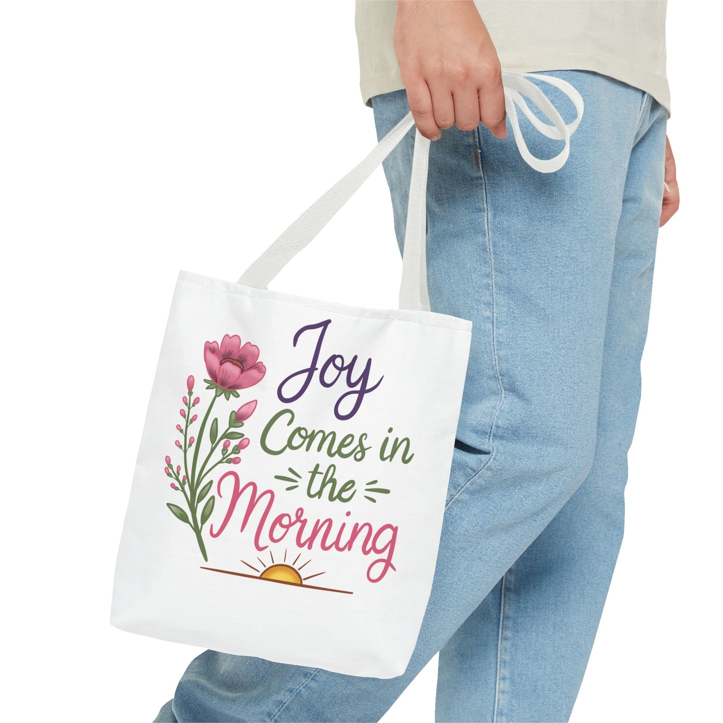 Joy Comes in the Morning Floral Tote Bag
