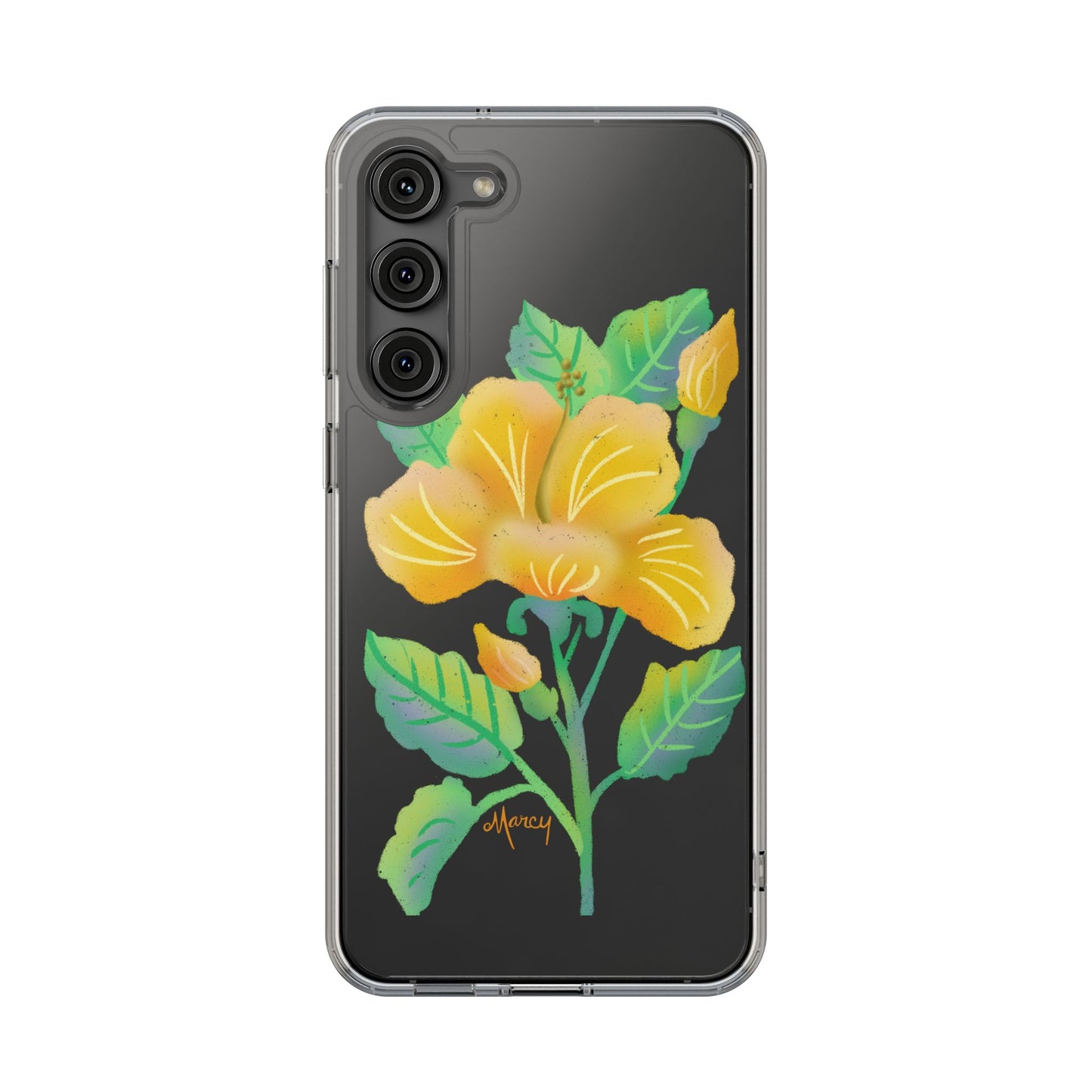 Yellow Hibiscus Blossom Clear Cases