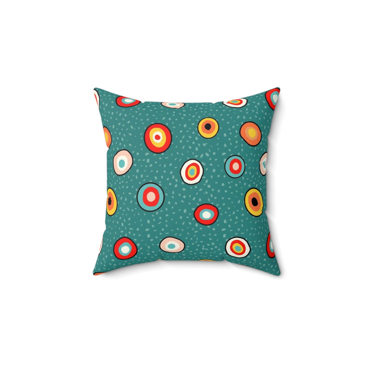 Funky Circles Spun Polyester Square Pillow