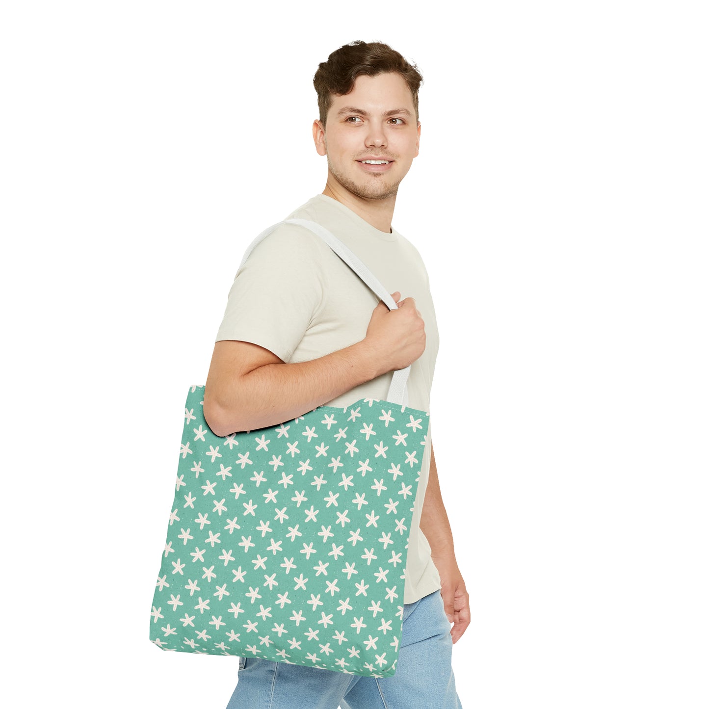 Starfish on Sea Green Tote Bag