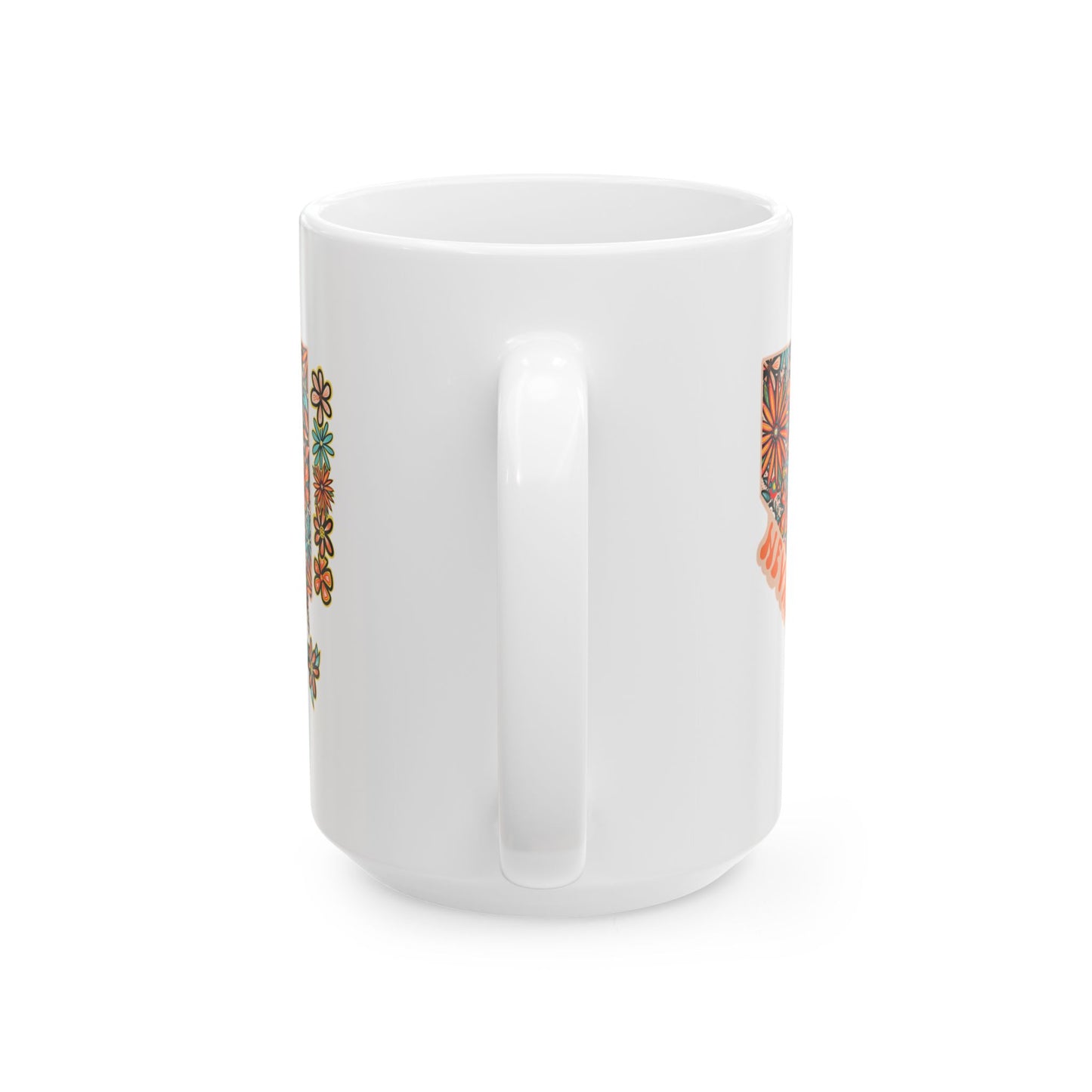 Retro 70s Flowers Nevada Ceramic Mug 11 oz and 15 oz