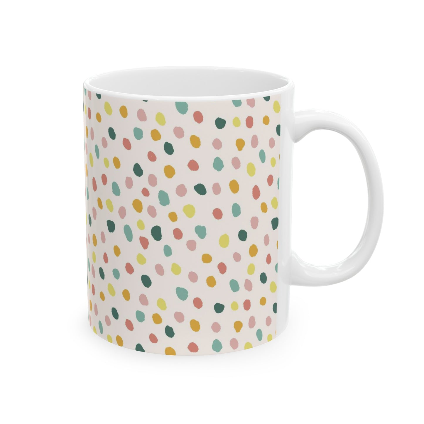 Polka Dot Confetti Ceramic Mug 11oz