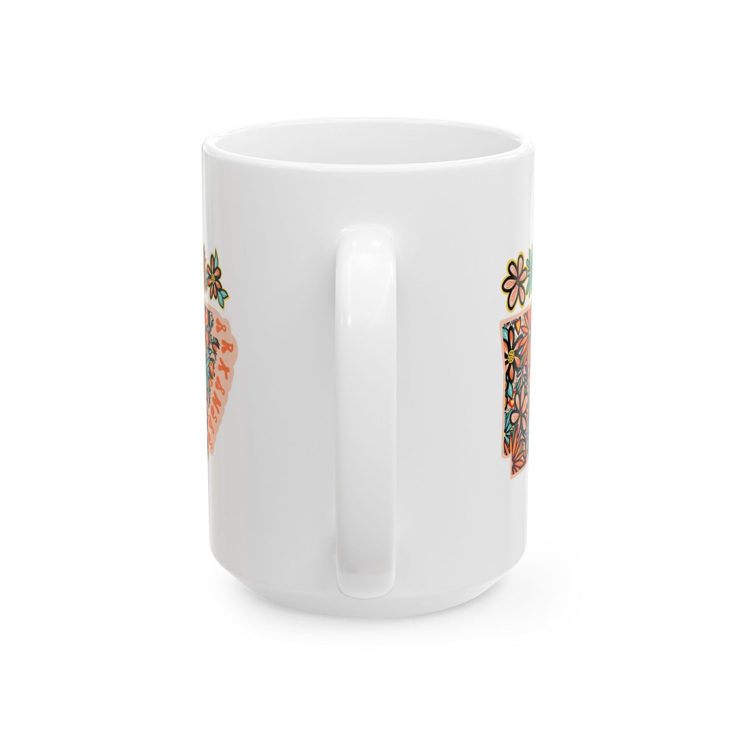 Retro 70s Flowers Arkansas Ceramic Mug 11 oz and 15 oz