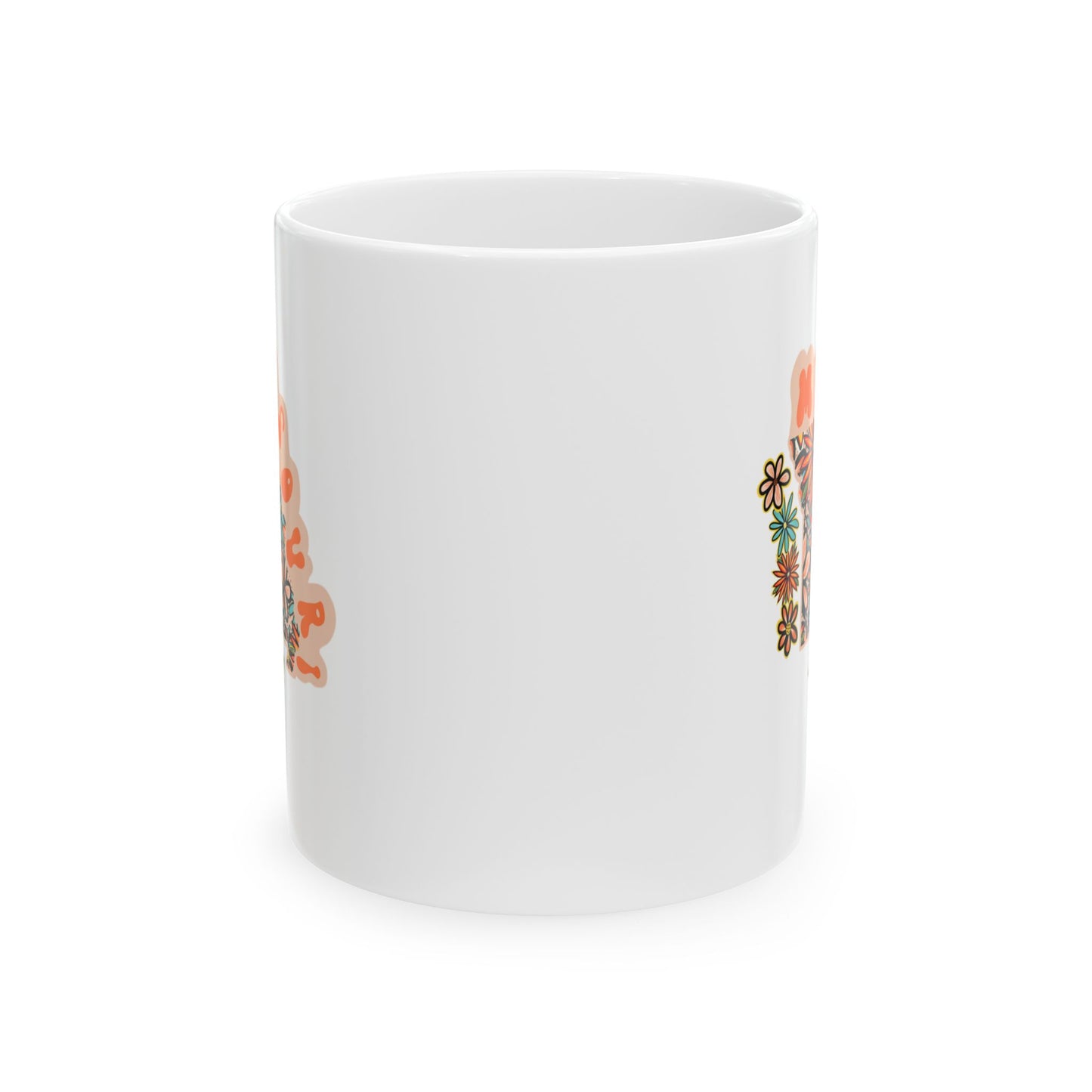 Retro 70s Flowers Missouri Ceramic Mug 11 oz and 15 oz