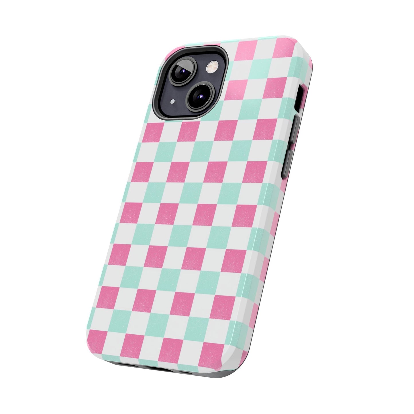 Pastel Christmas Checks Tough Phone Cases