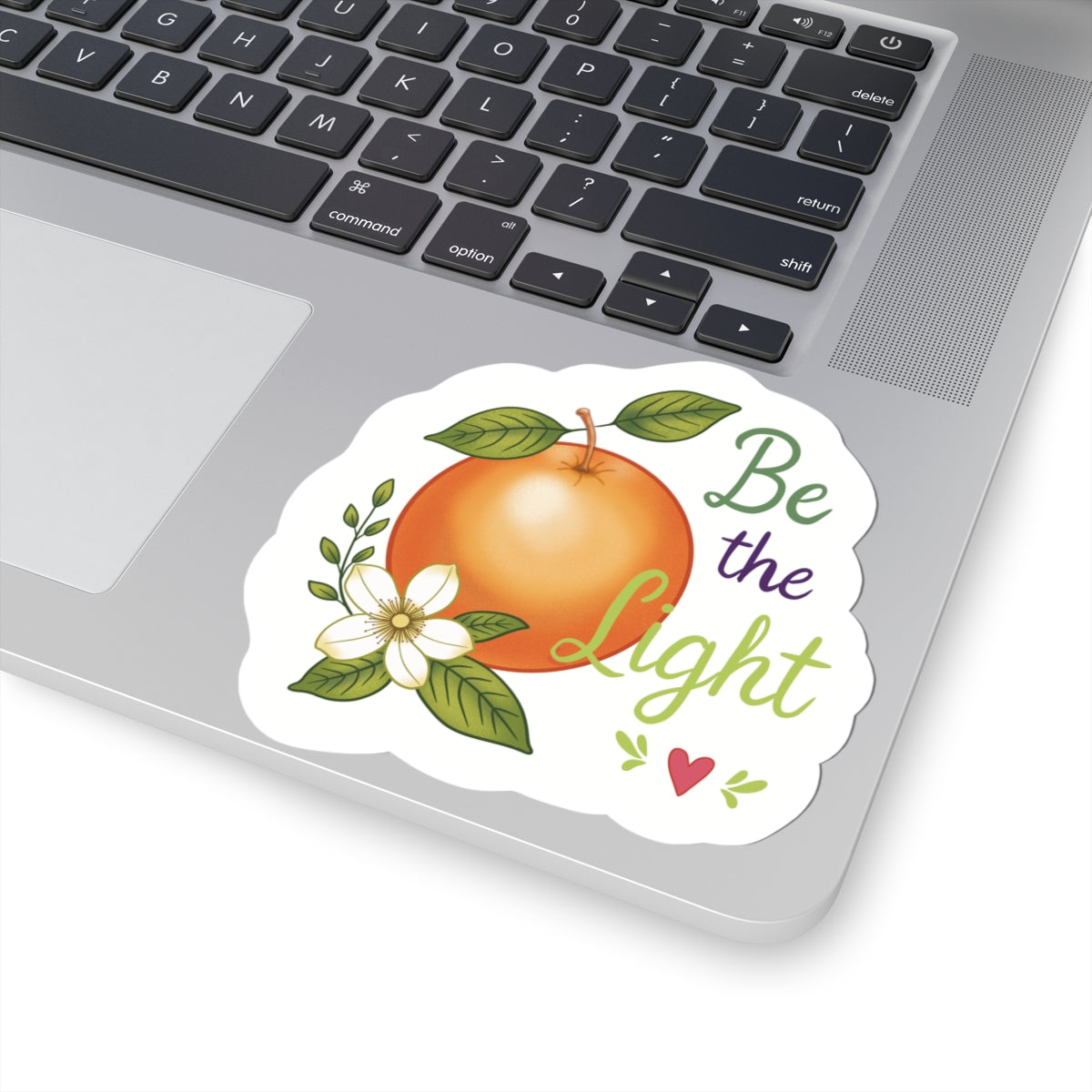 Be the Light Orange Sticker — Inspirational Kiss-Cut Sticker