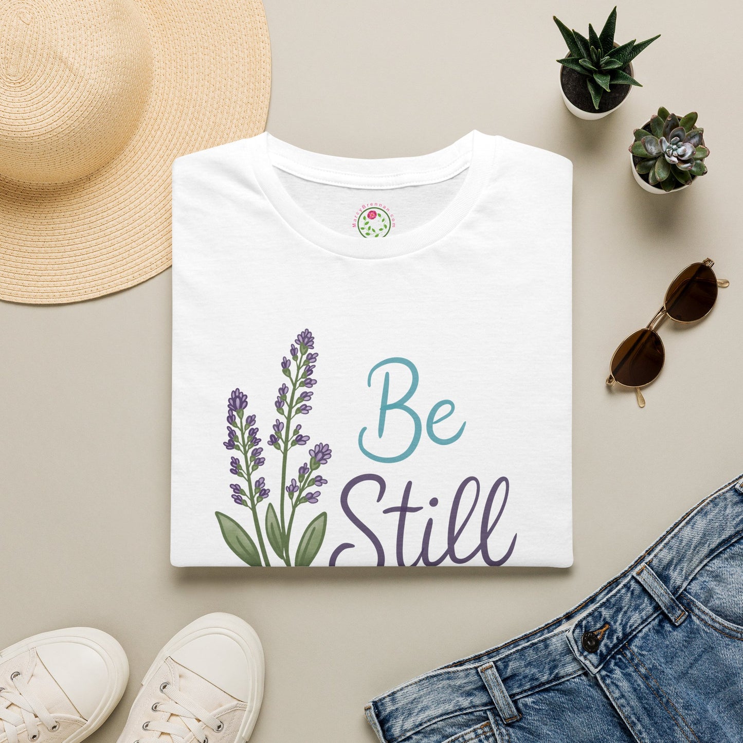 Be Still Lavender T-Shirt — Calm Floral Tee for Women & Men