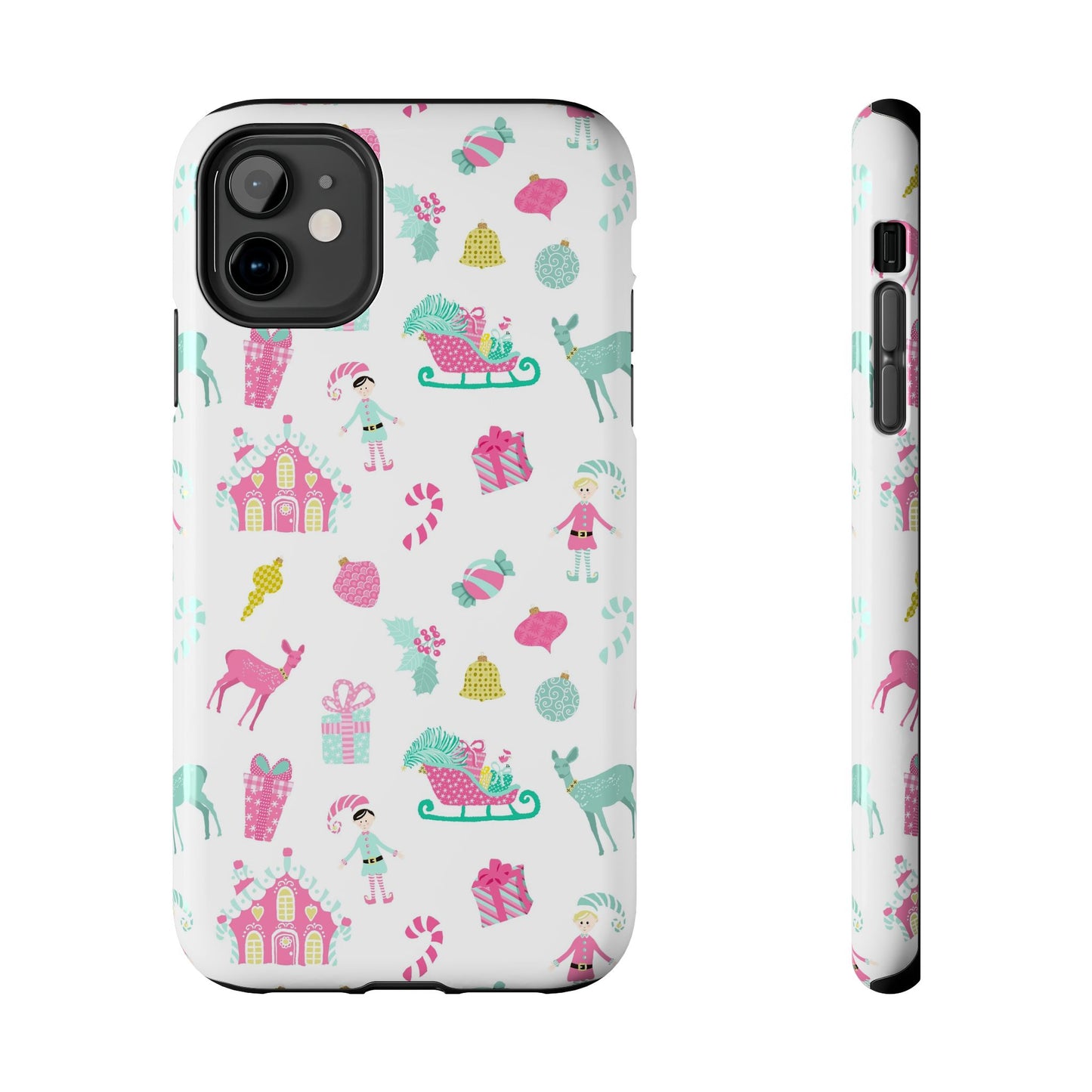 Pastel Christmas on White Tough Phone Cases