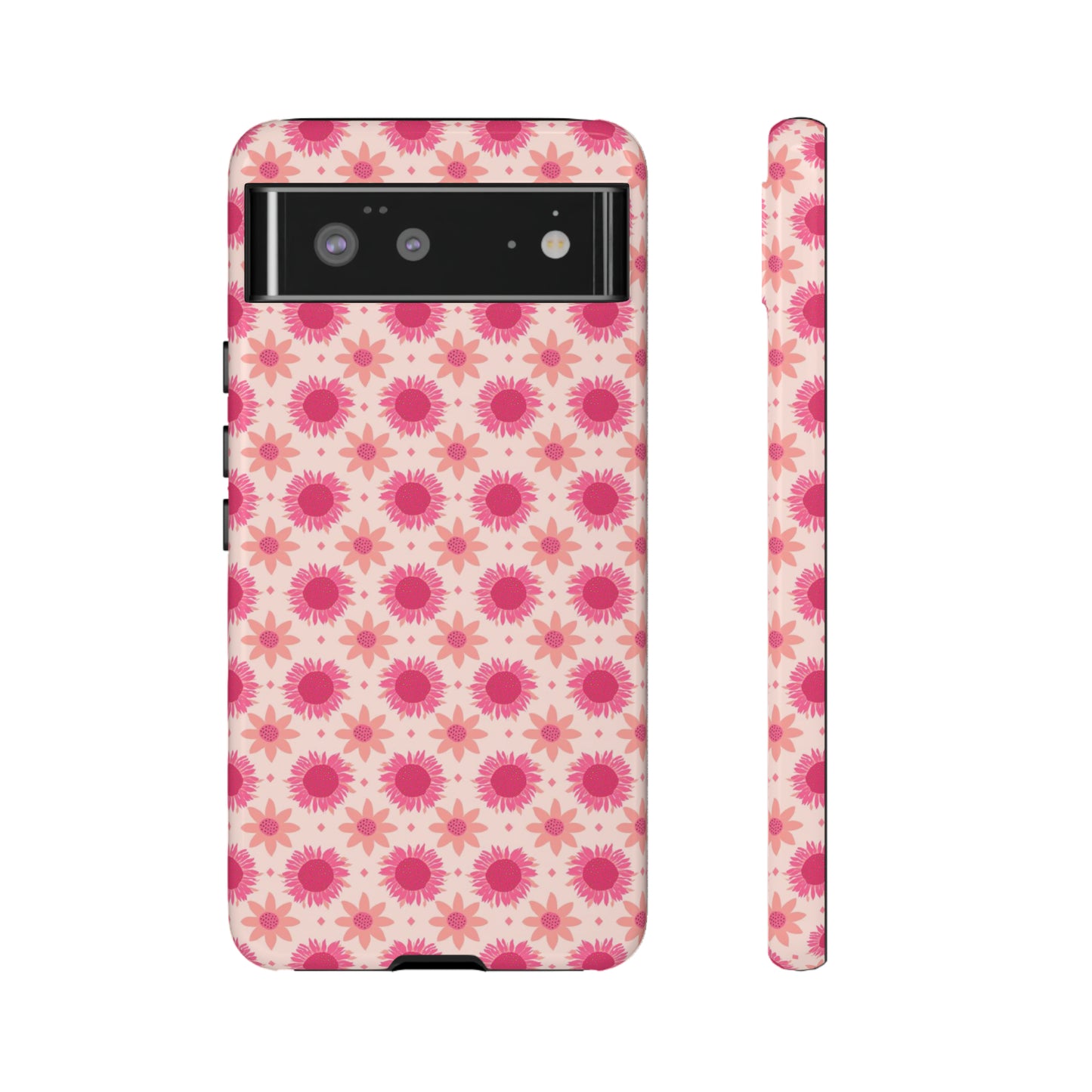 Retro Pink Sunflowers on Tough Cases