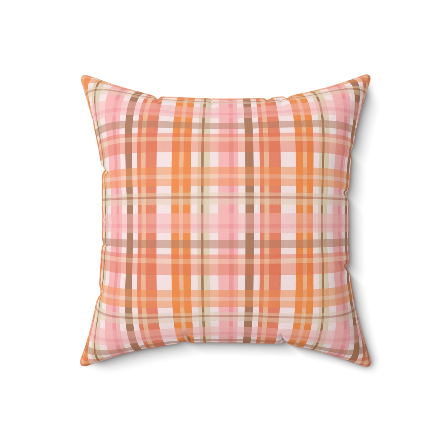 Soft Autumn Plaid Spun Polyester Square Pillow