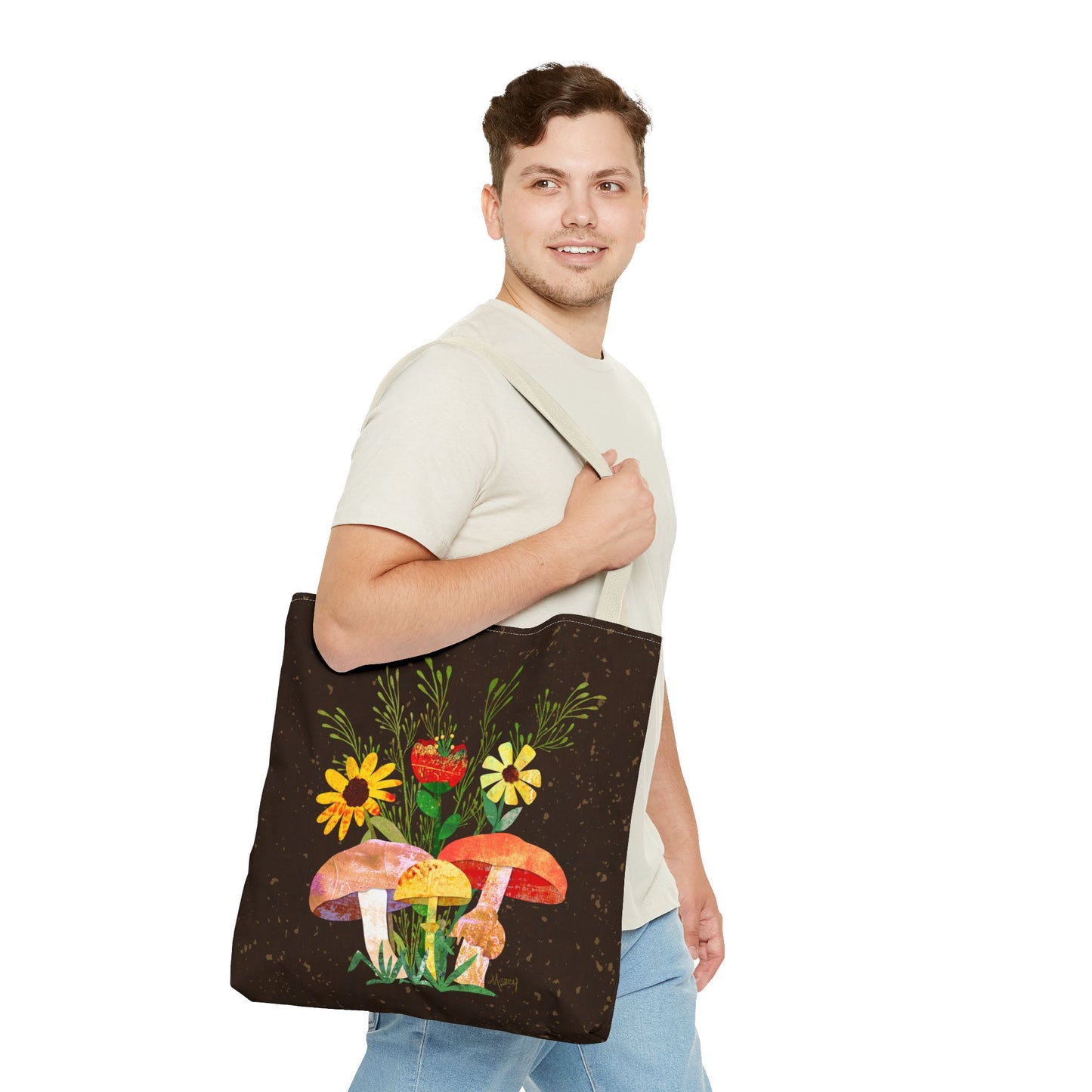 Shrooms n Fleurs Collage Tote Bag