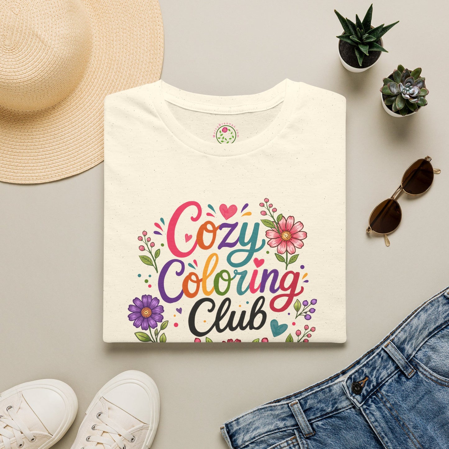 Cozy Coloring Club T‑Shirt — Floral Relaxation Tee for Coloring Fans
