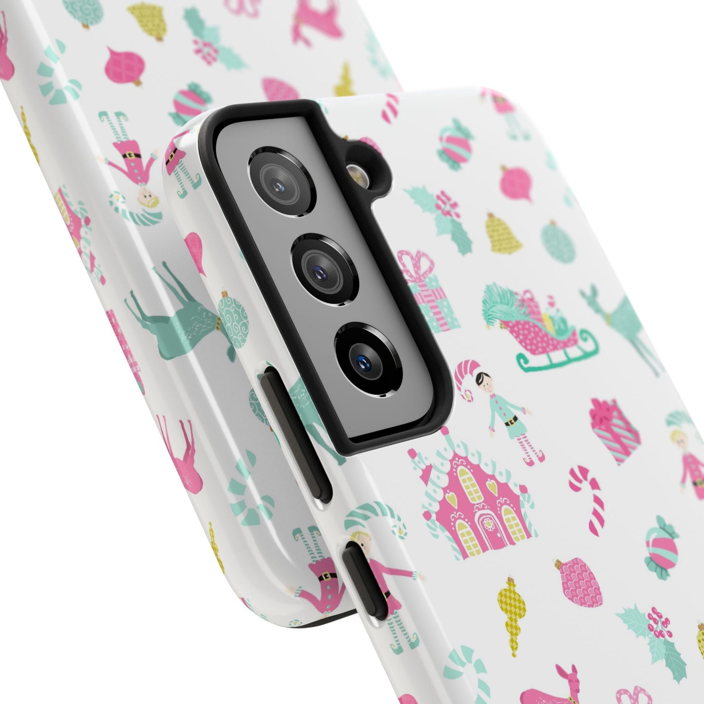 Pastel Christmas on White Tough Phone Cases