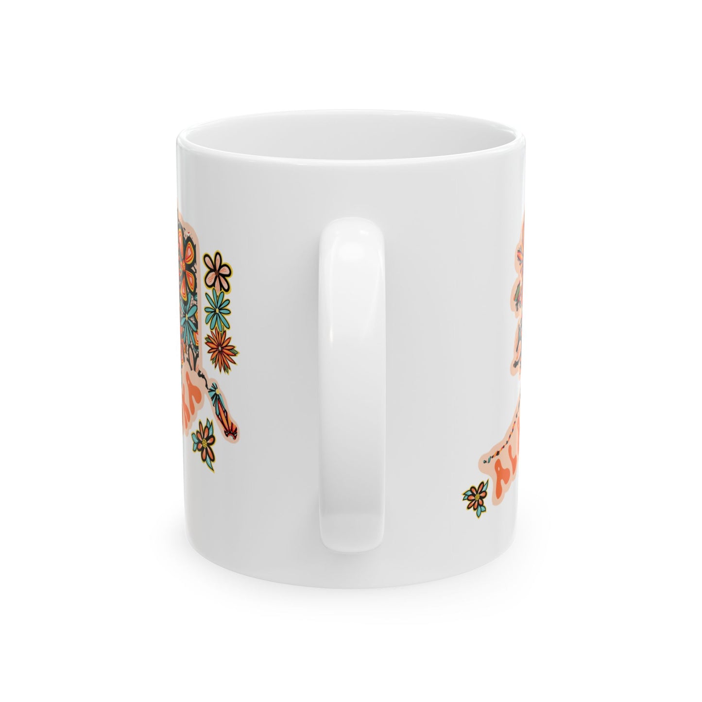 Retro 70s Flowers Alaska Ceramic Mug 11 oz and 15 oz