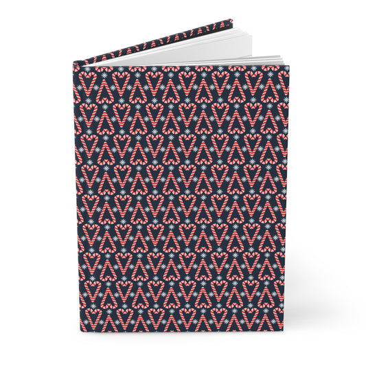 Candy Cane Hearts Hardcover Journal Matte