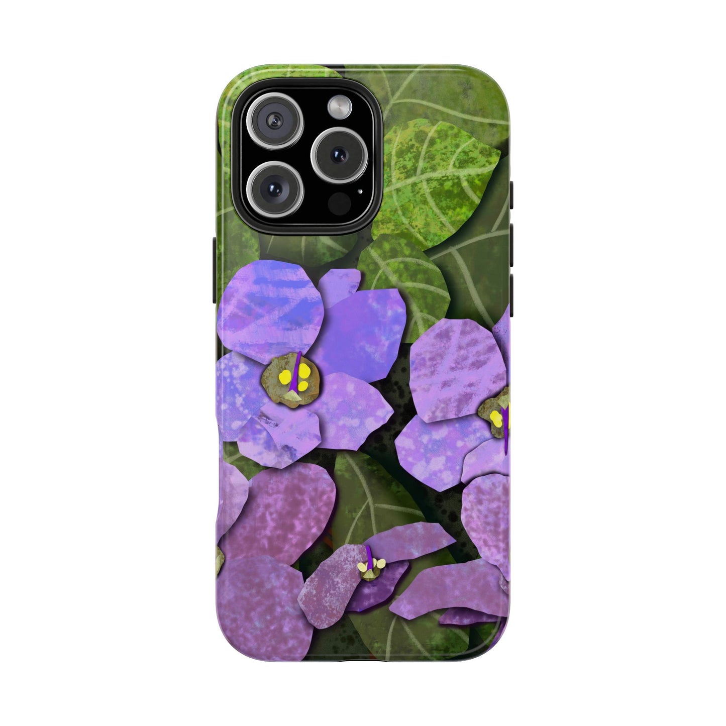 African Violets Collage Art Tough Phone Cases