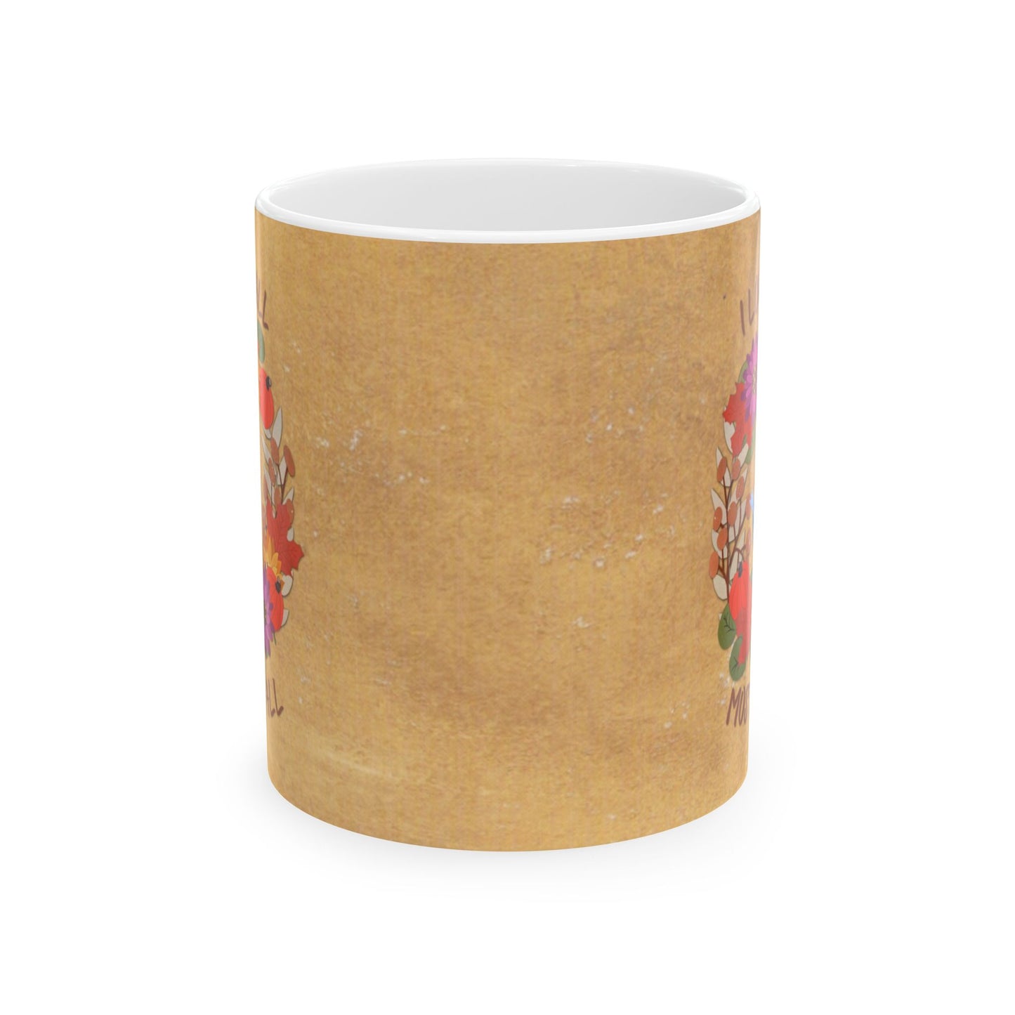 I Love Fall Most of All Autumn Wreath Collage Ceramic Mug 11oz & 15oz