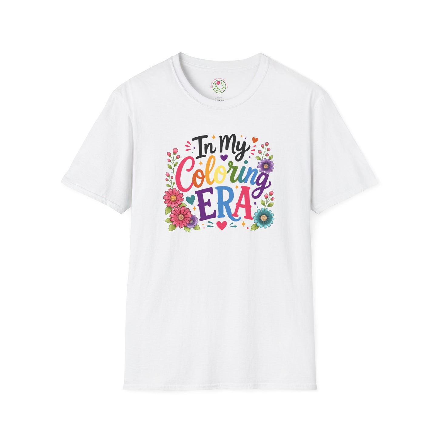 Colorful "In My Coloring Era" T-Shirt — Floral Rainbow Graphic Tee