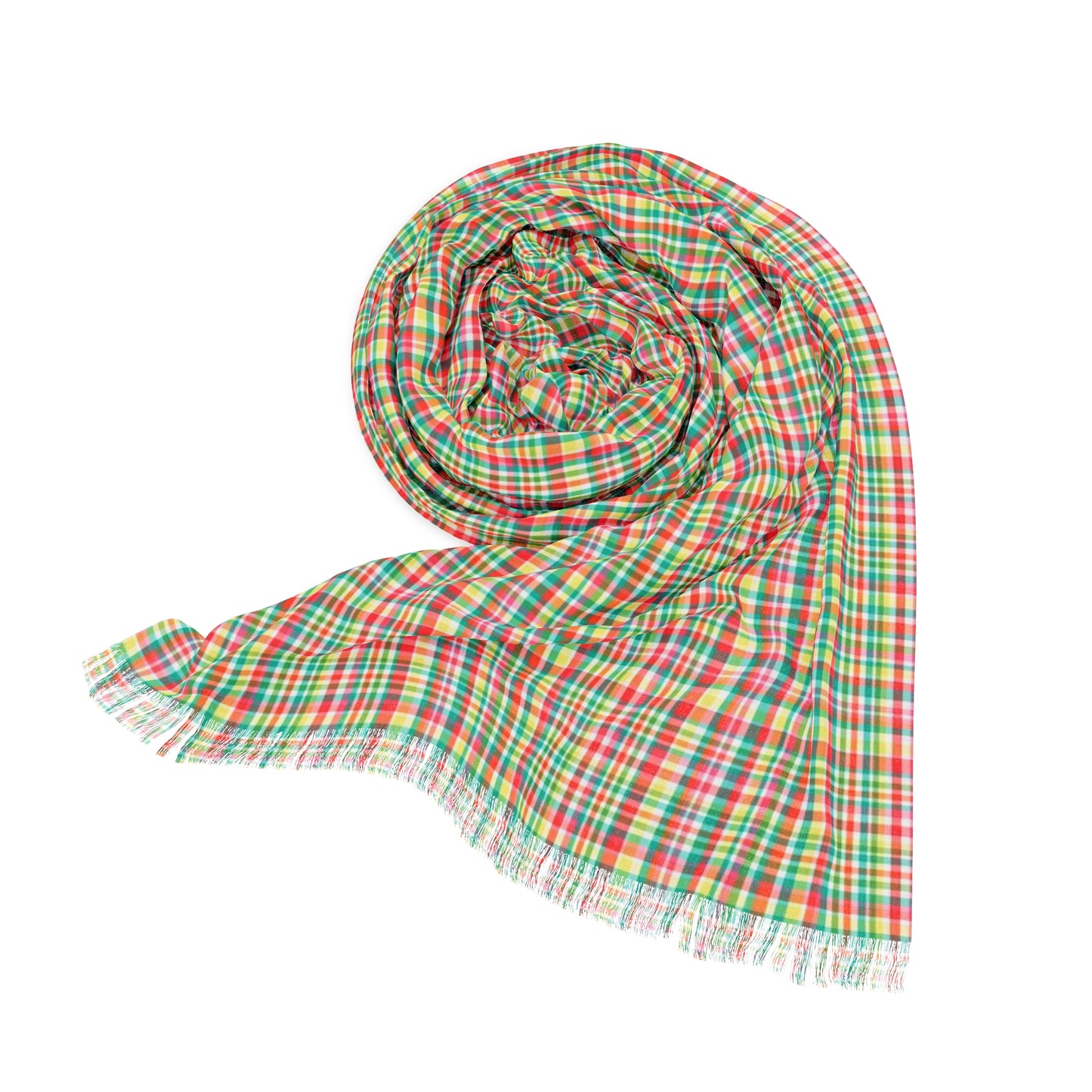 Hibiscus Garden Plaid Light Scarf