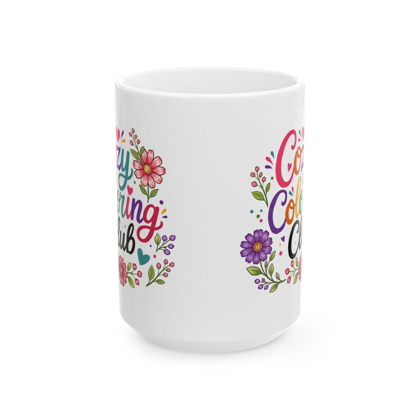 Coloring Club Floral Ceramic Mug — "Coloring Club"