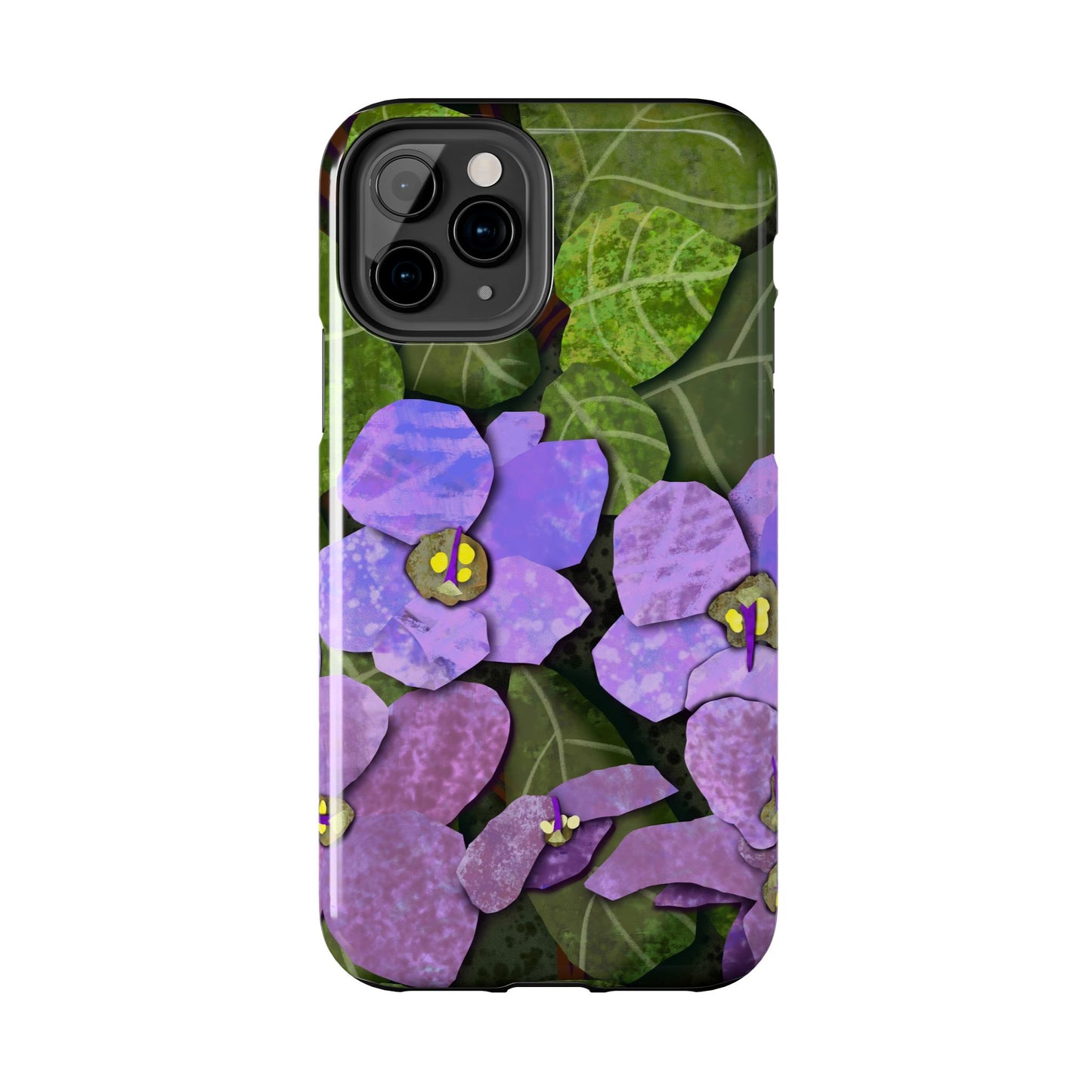 African Violets Collage Art Tough Phone Cases