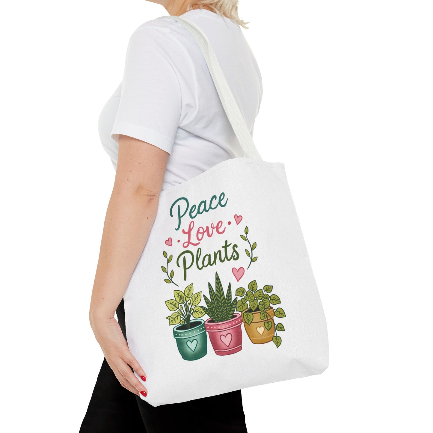 Peace Love Plants Tote Bag – Botanical Faith Canvas Shopper
